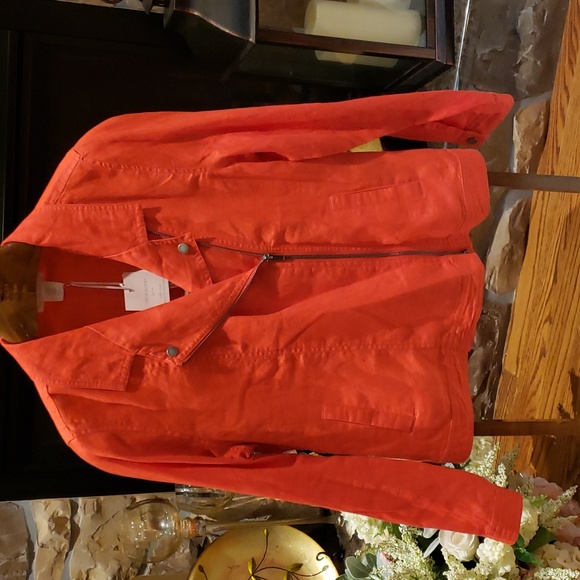 Nwt Cynthia Rowley linnen jacket red - Picture 1 of 8